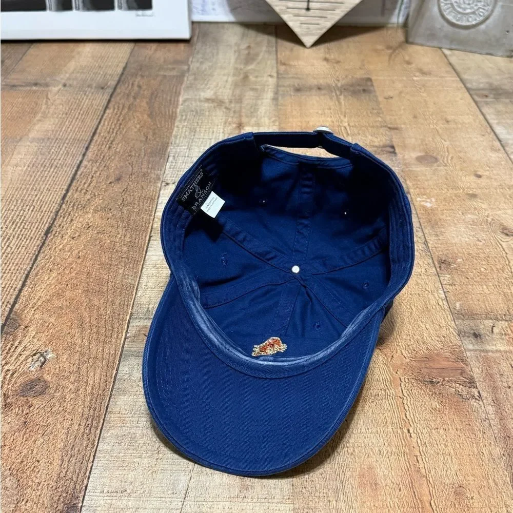 Smathers And Branson Hat Cap Mens Blue Boots  Embroidered‎ Needlepoint Strapback